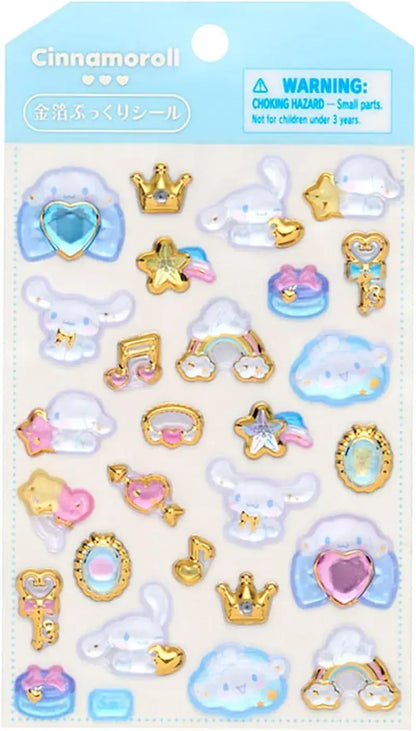 Sanrio Aurora 3D Sticker - Cinnamorol Gold Foil Squishy Seal - 4550624226295