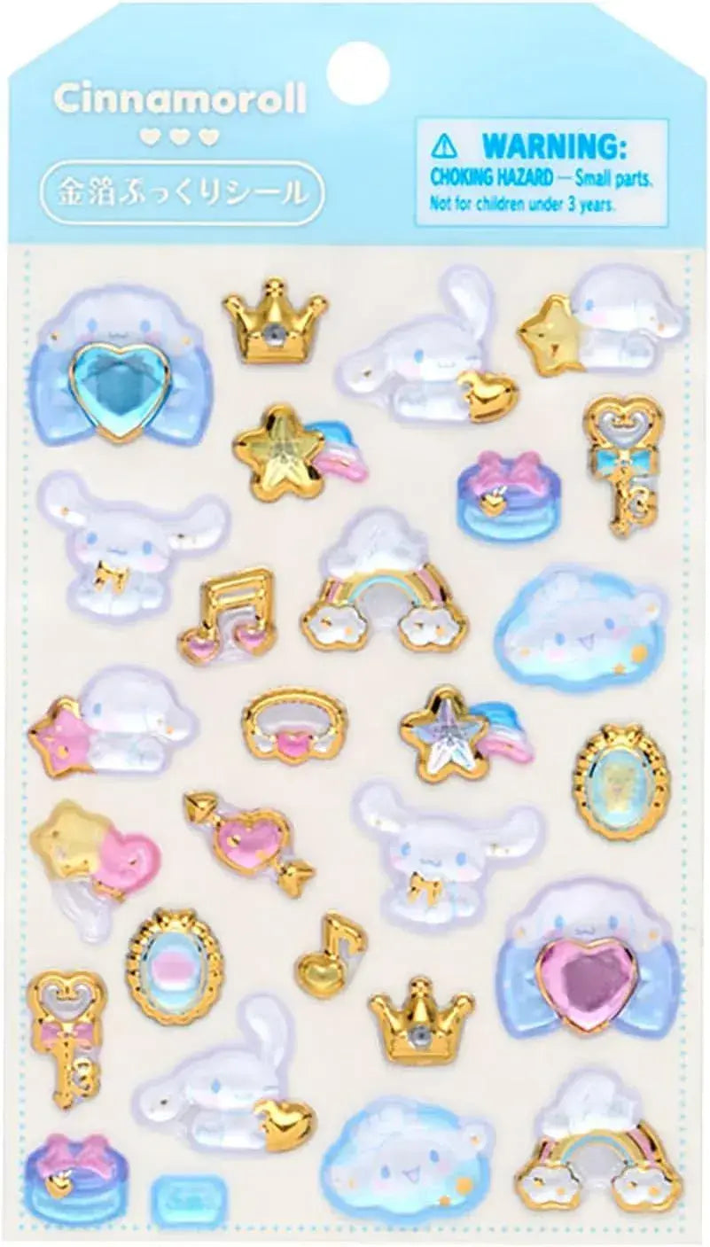 Sanrio Aurora 3D Sticker - Cinnamorol Gold Foil Squishy Seal - 4550624226295