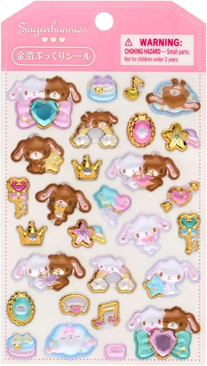 Sanrio Aurora 3D Sticker - Sugar Bunnies Gold Foil Squishy Seal - 4550624226332