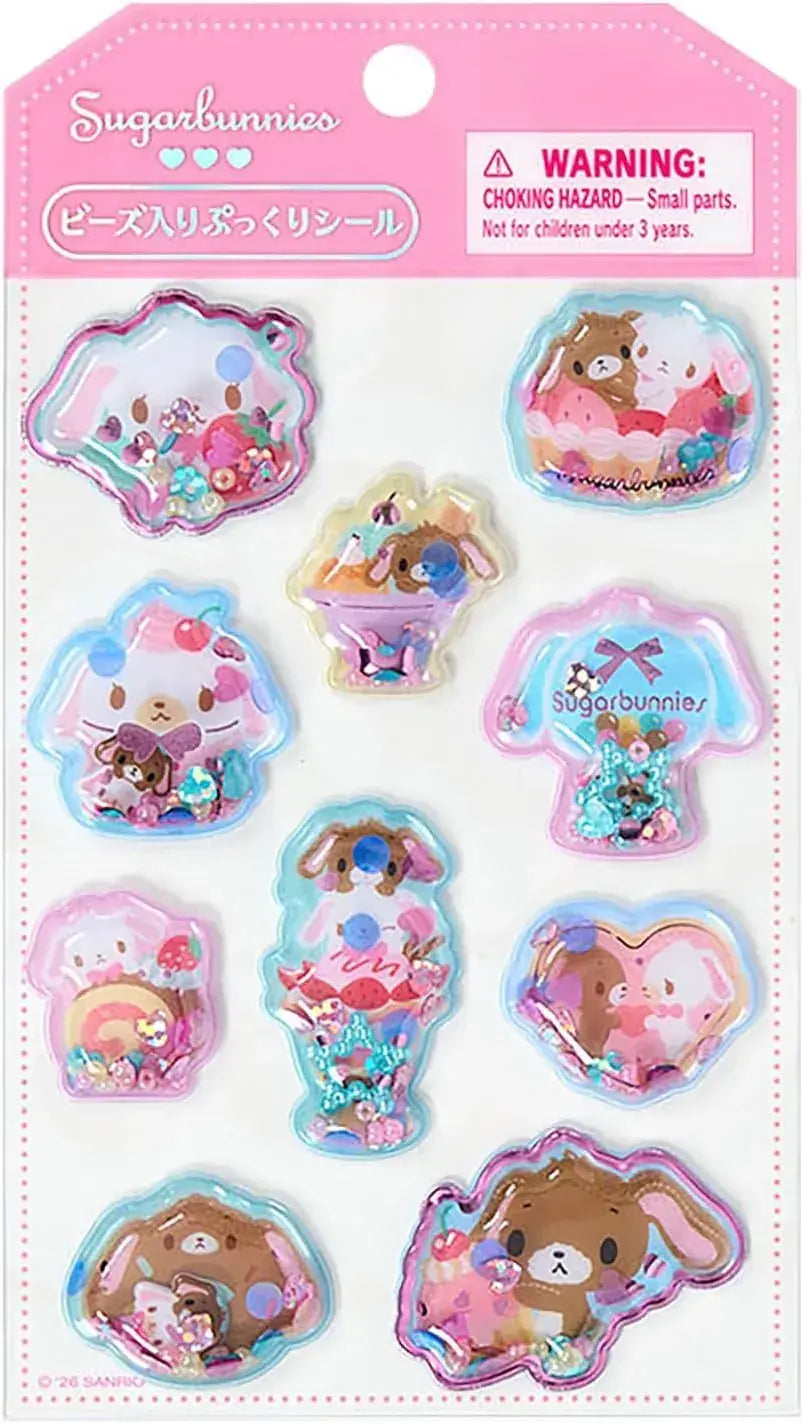 Sanrio Aurora 3D Sticker - Sugar Bunnies Beaded Squishy Seal - 4550624227018