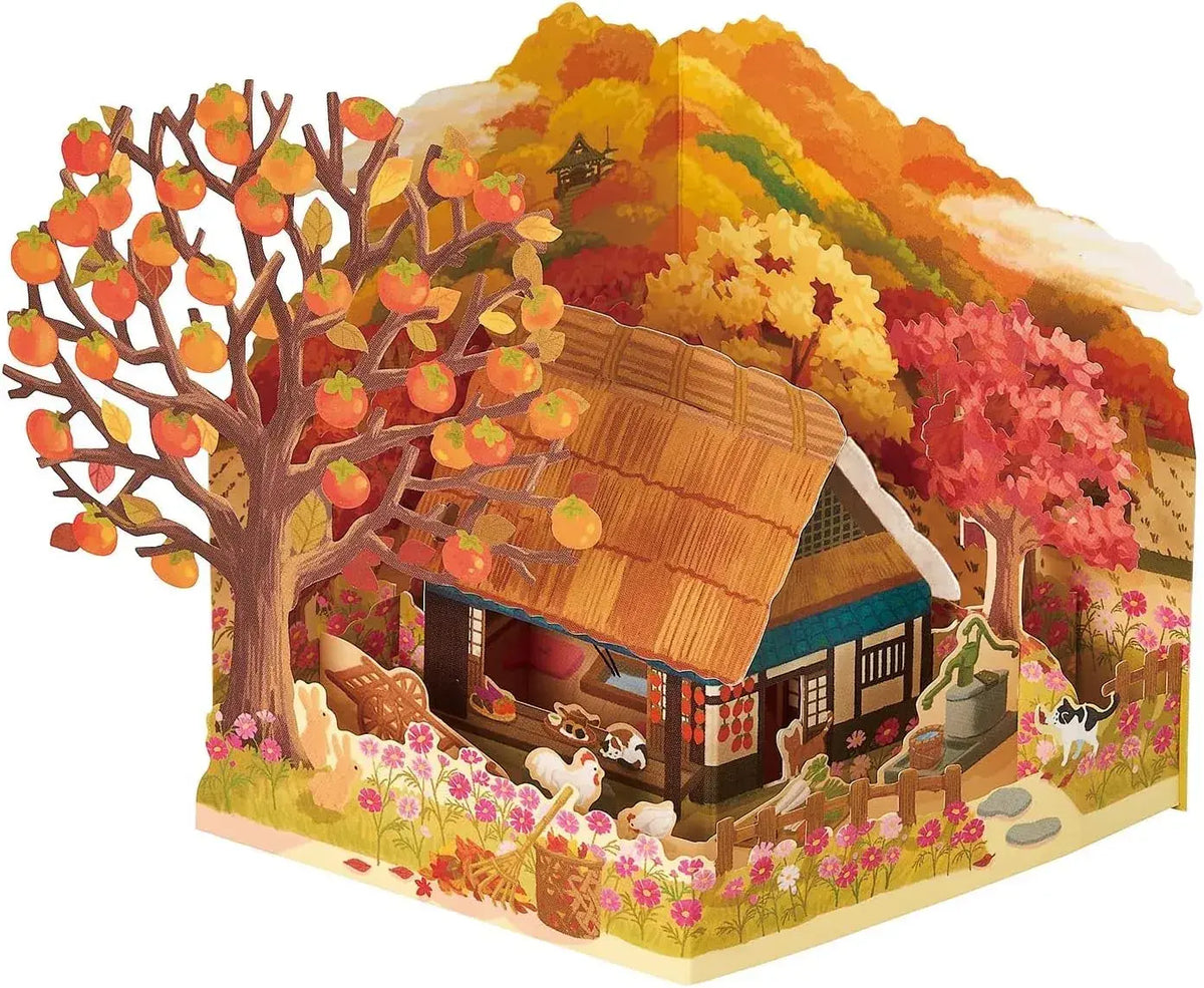 Sanrio Autumn Collection Message Card - House With Persimmon Tree - 4550624466448