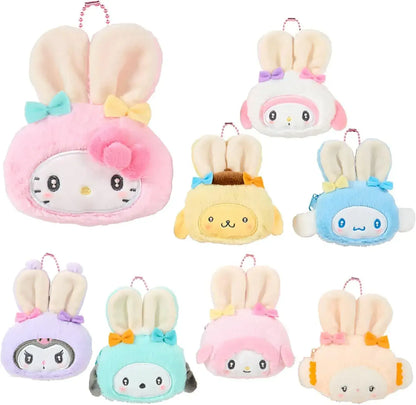Sanrio Mascot Holder Fluffy Rabbit Party Character Accessory - Secret Mini Pouch Charm - 4550624777483