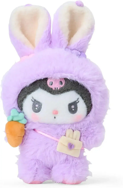 Sanrio Mascot Holder Fluffy Rabbit Party Character Accessory - Kuromi Plush Toy - 4550624630689