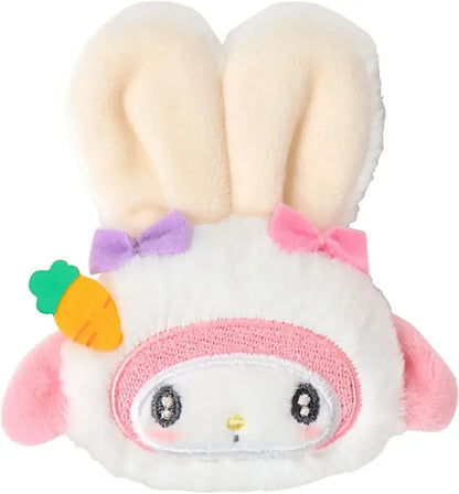 Sanrio Mascot Holder Fluffy Rabbit Party Character Accessory - My Melody Hair Clip - 4550624777247