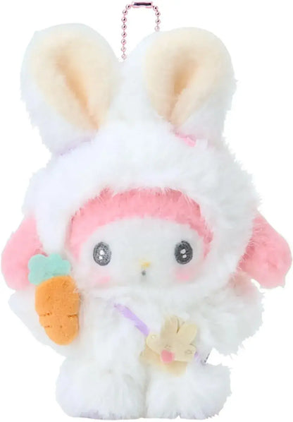 Sanrio Mascot Holder Fluffy Rabbit Party Character Accessory - My Melody - 4550624630818