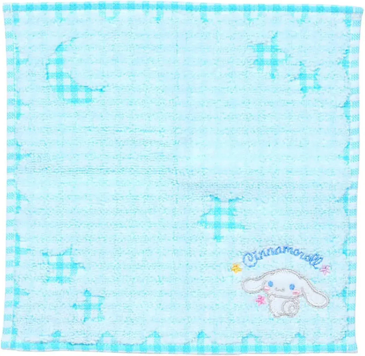 Sanrio Petite Towel Stitched Chrome Handkerchief - Cinnamorol Check - 4550624583275