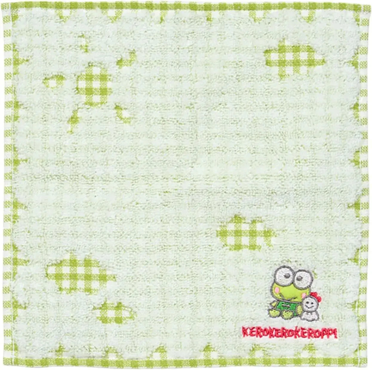 Sanrio Petite Towel Stitched Chrome Handkerchief - Kurokuropi Check - 4550624583350