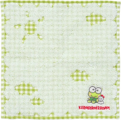 Sanrio Petite Towel Stitched Chrome Handkerchief - Kurokuropi Check - 4550624583350