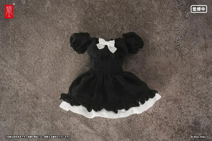 Snail Shell Black Puff Sleeve Doll Dress Cloth Finished