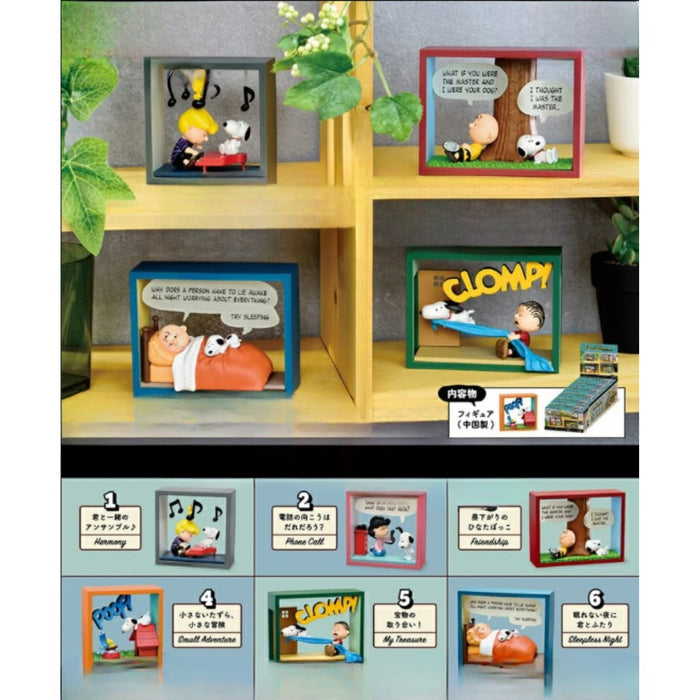 RE-MENT  Snoopy Comic Cube Collection -One Day In The Life Of Snoopy-  6 Pcs Box