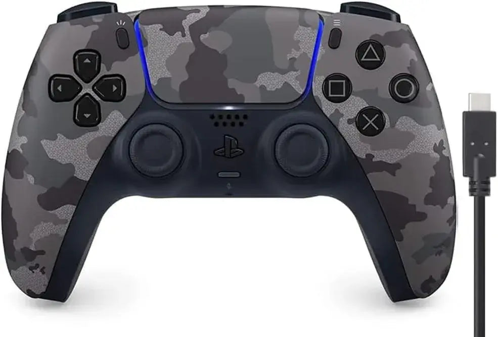 Sony Interactive Entertainment DualSense Wireless Controller - Gray Camouflage Amazon Exclusive 3m Cable - 2200630125632