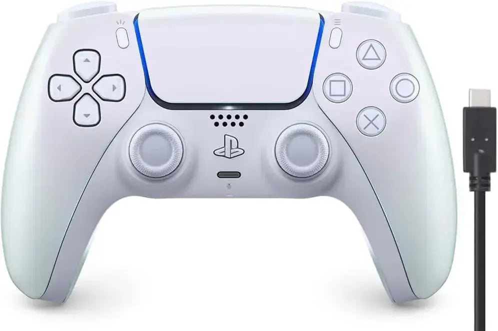 Sony Interactive Entertainment DualSense Wireless Controller - Chroma Pearl Amazon Exclusive 3m Cable - 2200630125663