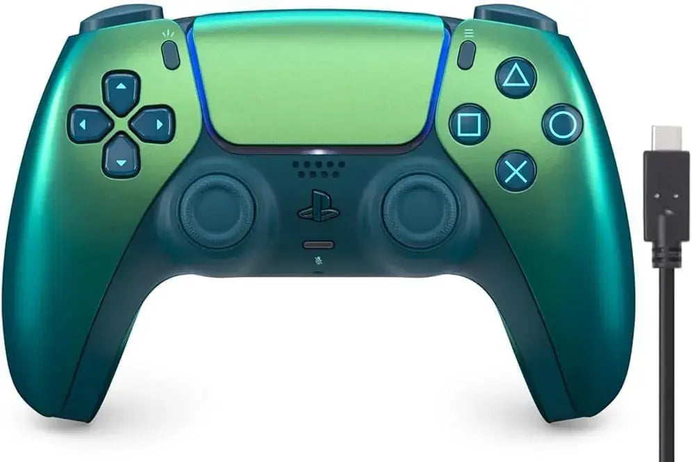 Sony Interactive Entertainment DualSense Wireless Controller - Chroma Green Amazon Exclusive 3m Cable - 2200630125649