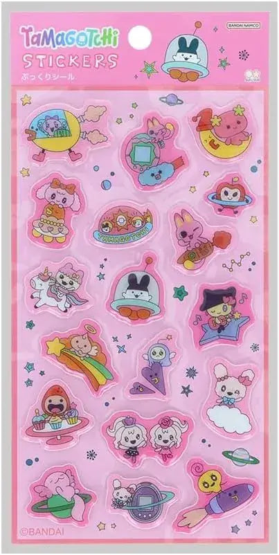 Sun-Star Stationery Tamagotchi Puffy Sticker Set - Pink - 4901770057019