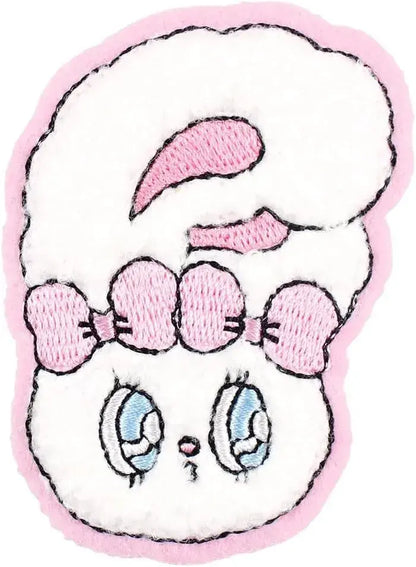 T's Factory Bunny Embroidery Stickers Applique Patch - White/Cream - 4548626255382