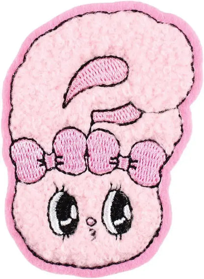 T's Factory Bunny Embroidery Stickers Applique Patch - Pink Ribbon - 4548626255375