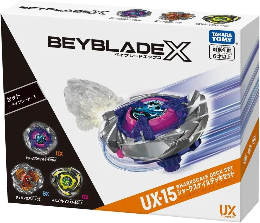 Takara Tomy Beyblade X UX-15 Shark Scale Deck Set