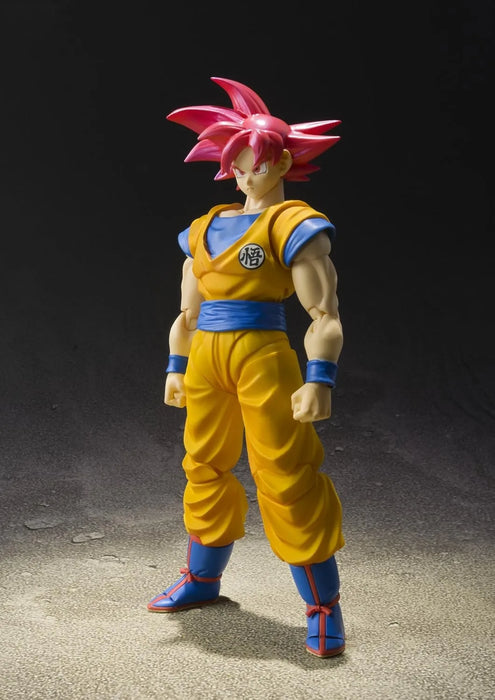 Tamashii Nations DBZ Son Goku Super Saiyan God Red Hair Figure 14cm
