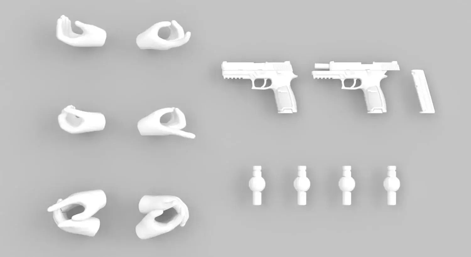 Tomytec Little Armory Megami Device Gun Handle White Plastic