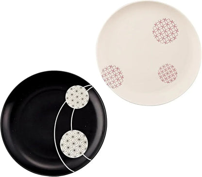 Yamaka Chiiwaa Character Ceramic Plate - Black, White - 4979855118597
