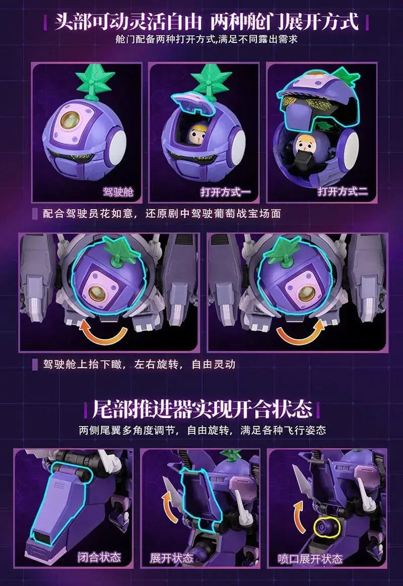 Yi Li Chuang Wan Fruty ROBO Turbo Grape Plastic Model Kit