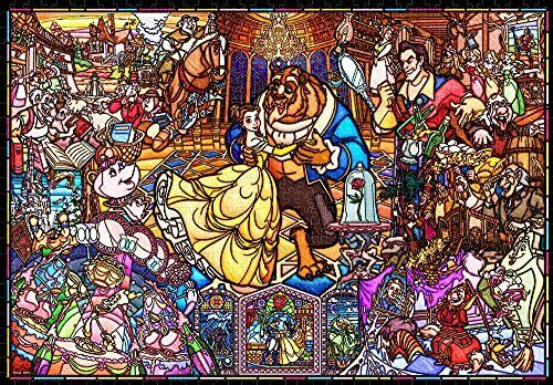 1000 Piece Jigsaw Puzzle Beauty And The Beast Story Stained Glass Pure White