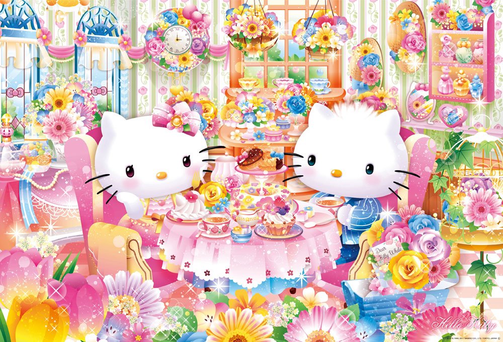 BEVERLY Jigsaw Puzzle 31-482 Hello Kitty Afternoon Tea Flower House 1000 Pieces