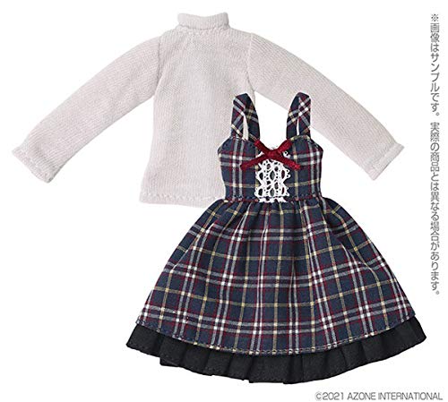 AZONE Pic344-Nvy 1/12 Picco Neemo Girly Jumper Jupe Set Navy Checker