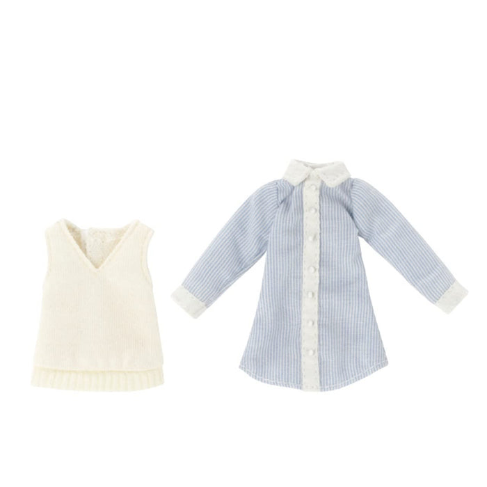 AZONE Pic285-Lbw 1/12 Picco Neemo Shirt Dress Set Hellblau &amp; Off-White