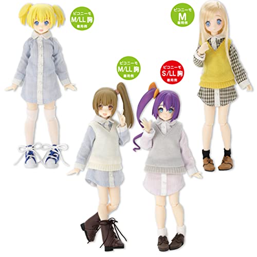 AZONE Pic285-Lbw 1/12 Picco Neemo Shirt Dress Set Hellblau &amp; Off-White