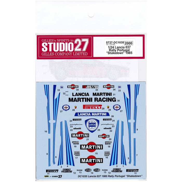 Studio27 St27 Dc1035 Lancia 037 Rally Portugal Shakedown 1985 For Hasegawa 1/24 Car Decal