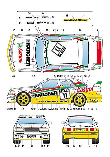 Studio27 St27 Dc1011 Mercedes Benz 190E Karcher 11/12 Autocollant pour Fujimi échelle 1/24