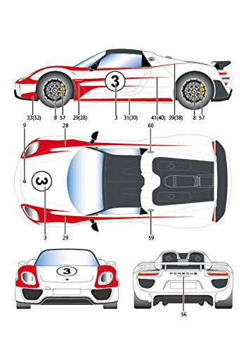 Studio27 St27 Dc1117 Porsche 918 Salzburg Dress Up Decal For Revell 1/24 Decal For Car Model