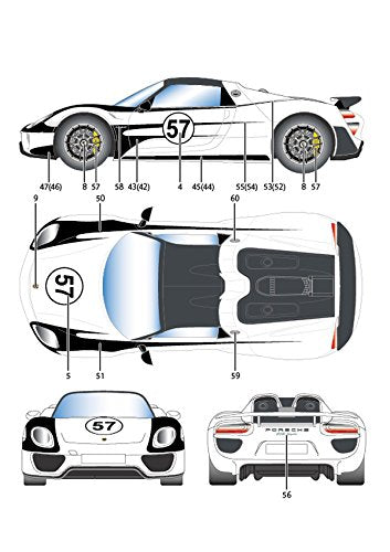 Studio27 St27 Dc1117 Porsche 918 Salzbourg Autocollant d'habillage pour Revell 1/24 Autocollant pour modèle de voiture