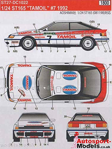 Studio27 St27 Dc1022 Toyota St165 Celica Gt Four Tamoil 7 1992 Decal For Aoshima 1/24 Car Decal