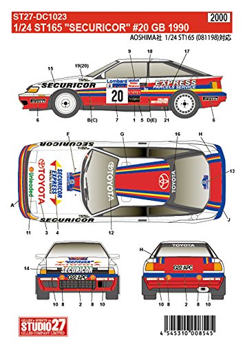 Studio27 St27 Dc1023 Toyota St165 Celica Gt-Four Securicor 20 Gb 1990 Decal For Aoshima 1/24