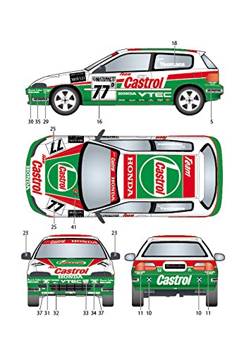 Studio27 St27-Dc1184 Civic Castrol 76/77 National Saloon Car Cup 1993 1/24 Car Decal