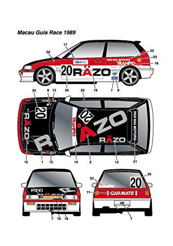 Studio27 St27 Dc1148 Honda Civic Razo 3/20 1989 Autocollant pour voiture Aoshima à l'échelle 1/24