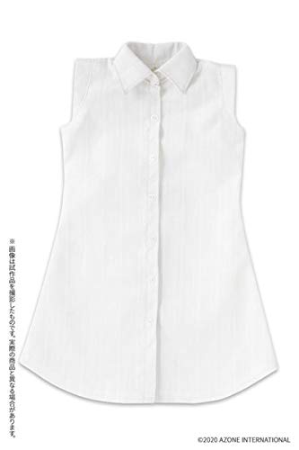 Robe chemise sans manches à l'échelle 1/3 50 à rayures blanches (pour poupée)