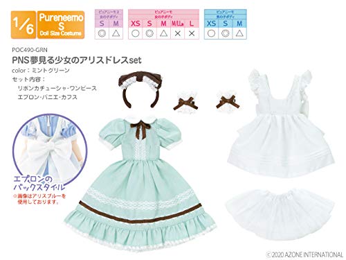 AZONE Poc490-Grn 1/6 Pure Neemo S Yumemiru Shoujo No Alice Dress Set M
