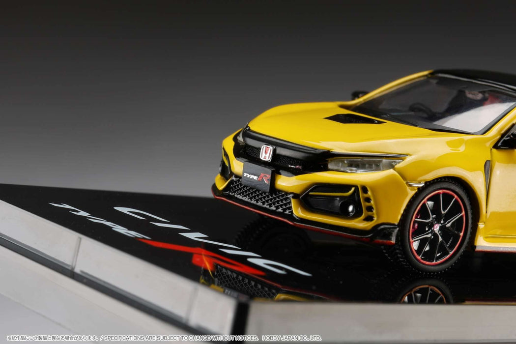 1/64 Honda Civic Type R FK8 2020 Ltd Ed Sunlight Yellow II avec moteur Hobby Japon