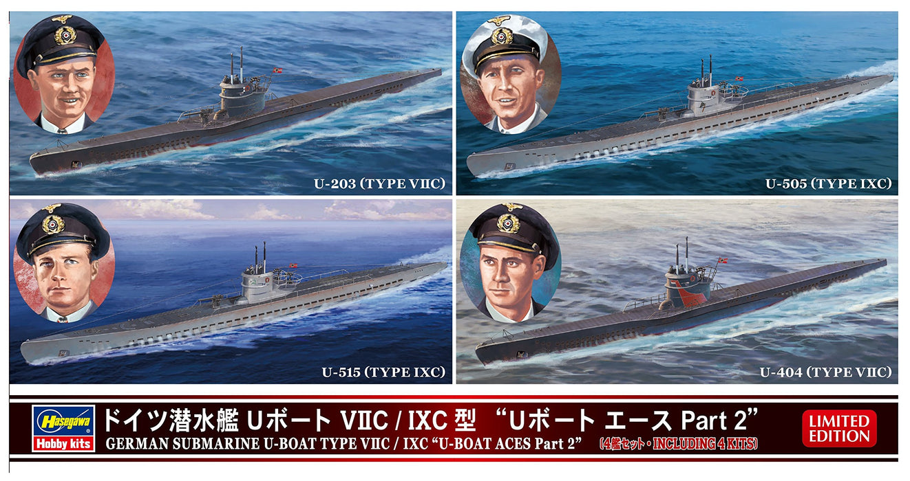 Hasegawa 1/700 Deutsches Marine-U-Boot U-Boot Viic/Ixc Ace Teil 2 Modell 30040