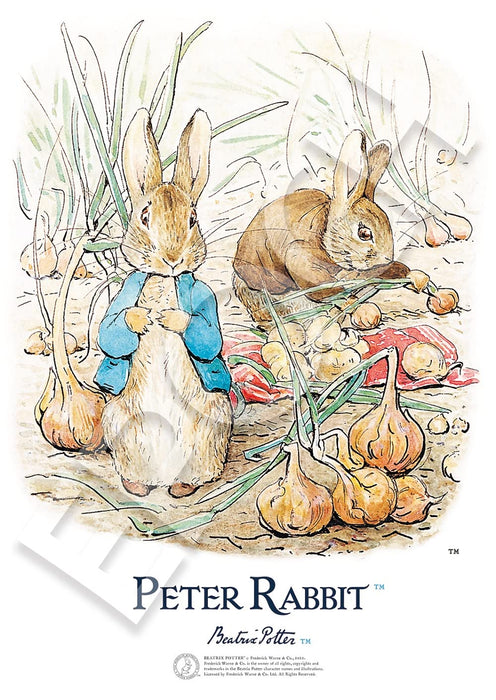 Puzzle 216 pièces Peter Rabbit Oeuvres de Beatrix Potter ™ Deux dans le champ d'oignons Petite pièce (18,2 x 25,7 cm)