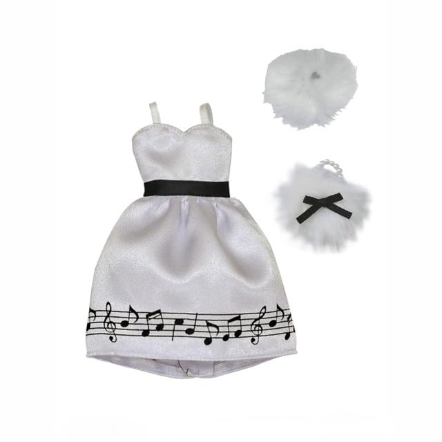 Azone Intl Ensemble de Robe Lolita Note de Musique 21 cm Blanc