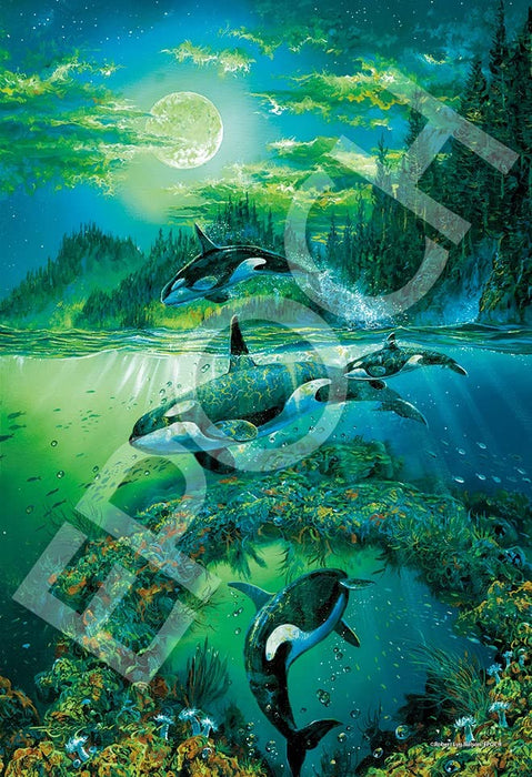 EPOCH 28-337S Jigsaw Puzzle Marine Art Collection Orca Ocean Souls 300 Pieces Glow In The Dark