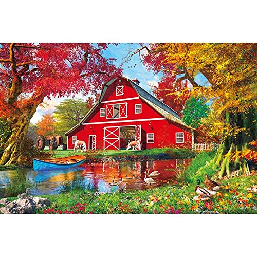 APPLEONE 300-352 Jigsaw Puzzle Riverside Red Barn 300 Pieces