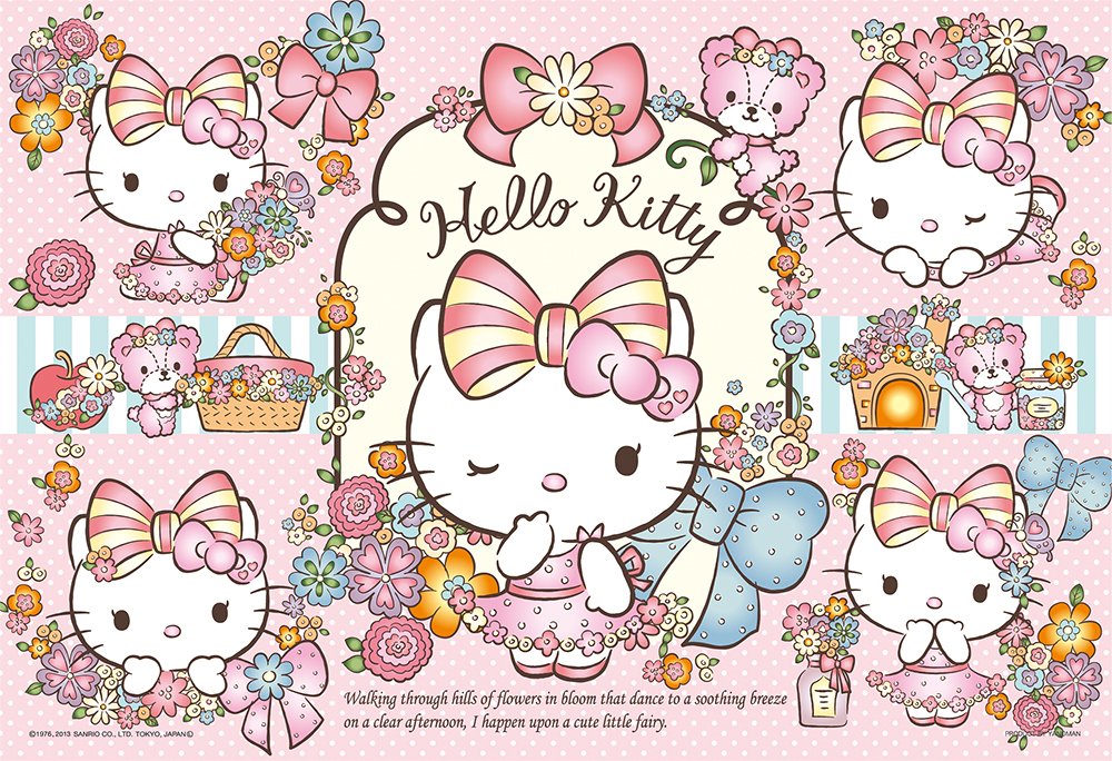 YANOMAN Puzzle 03-815 Sanrio Hello Kitty Ruban Floral 300 Pièces