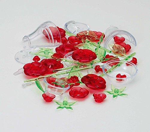 Casse-tête en cristal de 47 pièces 6 rose rouge