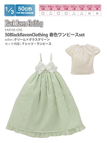 AZONE Far195-Crg Pour 50Cm Poupée Spring Color One Piece Set Cream X Grass Green