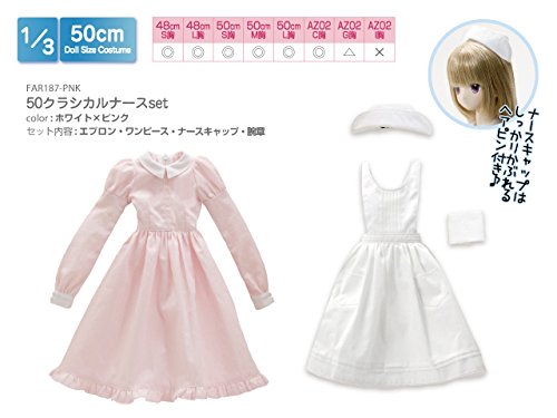 AZONE Far187-Pnk Pour 50Cm Poupée Infirmières Classiques Set Blanc X Rose